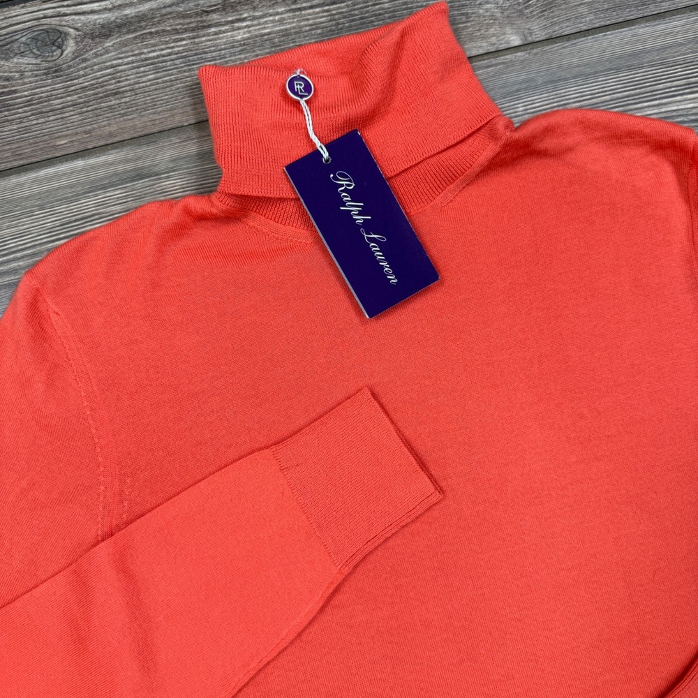 Ralph Lauren Women S Turtleneck Sweater Coral Cashmere Made in Italy NWT